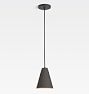 FOLK Abigail 6" Cone Pendant, Unglazed Basalt