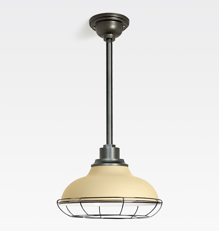 Carson 12" Rod Pendant with Cage, Matte Buttercup