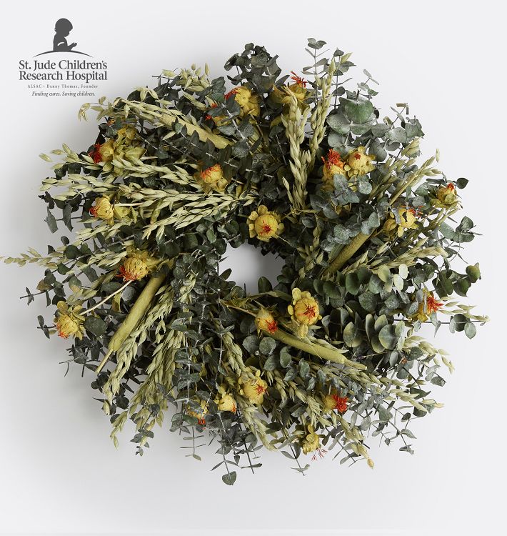 Safflower Fields Dried Wreath, 20"