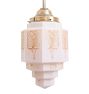 Vintage Art Deco Pendant with Pink Skyscraper Shade