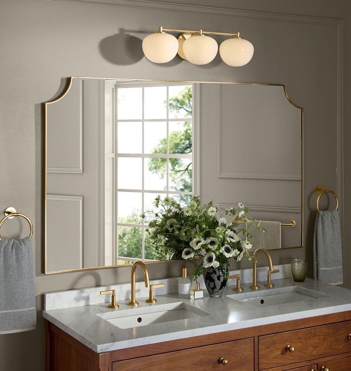 Colestin Metal Frame Double Vanity Mirror