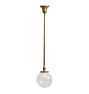 Vintage Brass Pendant with Clear Globe Shade