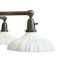 Vintage 4-Arm Chandelier with Sheffield Opal Glass Shades