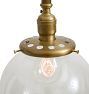 Vintage Brass Pendant with Clear Globe Shade