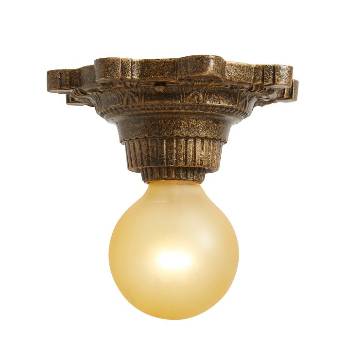 Vintage Classical Revival Bare-Bulb 1-Light Flush Mount