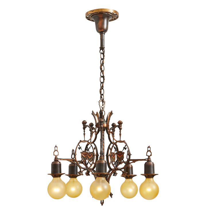 Vintage Romance Revival 5-Lights Bare-Bulb Chandelier
