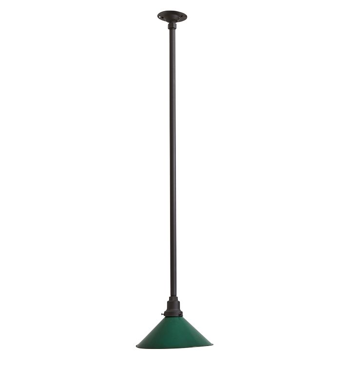Vintage Industrial Pendant with Green Cone Shade