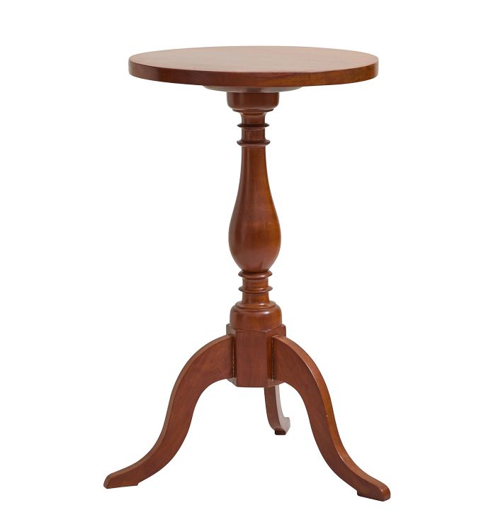 Vintage Traditional Round Side Table with Candlestick Base