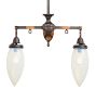 Antique Arts &amp; Crafts Copper Flashed Converted Gas Pendant