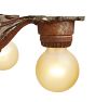 Vintage Classical Revival Bare Bulb Chandelier in Original Polychrome Finish