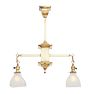 Vintage Two-Arm Arts & Crafts Pendant in Polished Brass