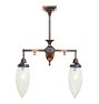 Antique Arts & Crafts Copper Flashed Converted Gas Pendant