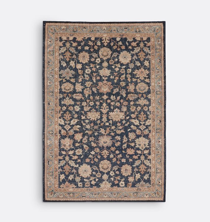 OPEN BOX: Cove Hand-Knotted Rug, 6' x 9' - Dark Slate and Desert Rose