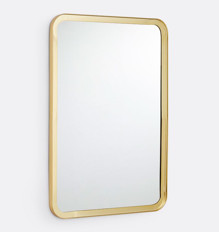 Open Box: Wide Metal Frame Mirror, 20" x 30" - Aged Brass