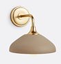 Trillium Sconce, Aged Brass - Gypsum Ceramic Shade