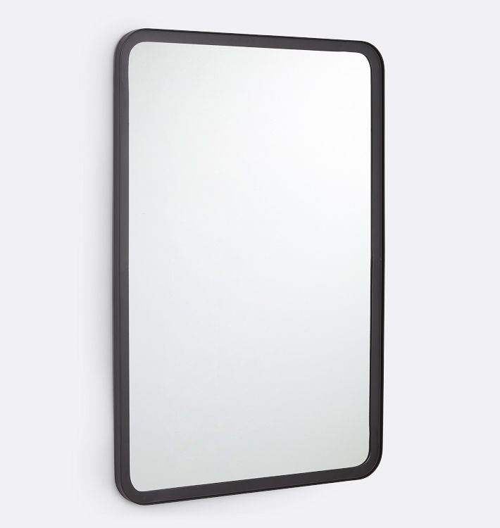 Wide Metal Frame Rectangle Bathroom Mirror
