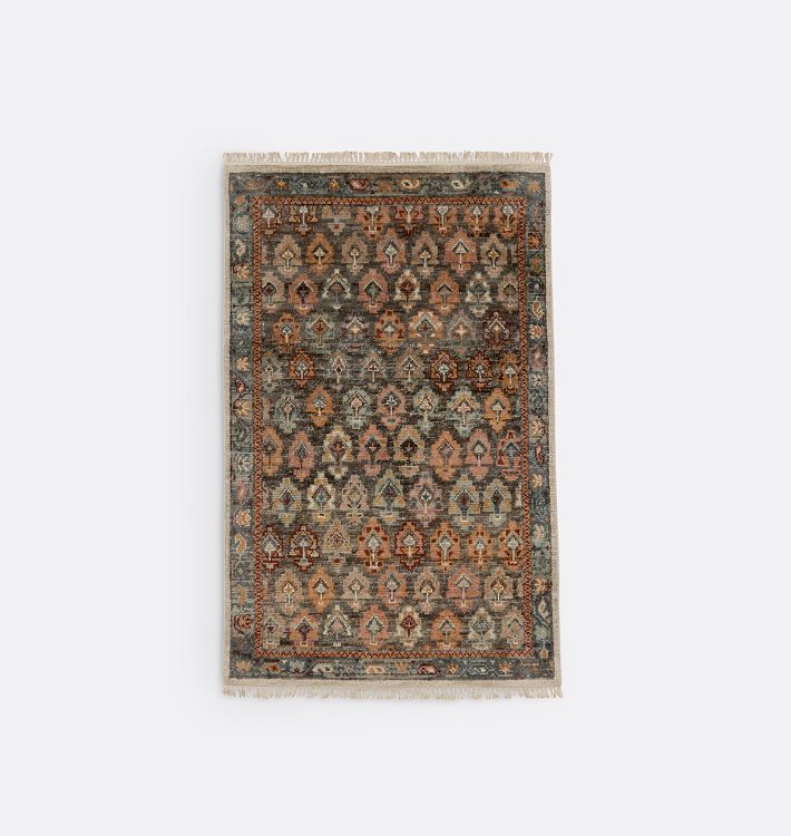 OPEN BOX: Annette Hand-Knotted Rug, 3' x 5' - Gunmetal and Ruby