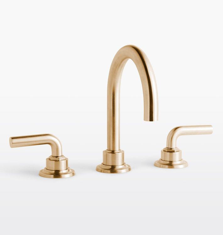 Descanso Tall Spout Smooth Lever Widespread Bathroom Faucet, Satin Bronze PVD