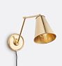 Weatherford Articulating Sconce, Unlacquered Brass - Metal Unlacquered Brass Shade