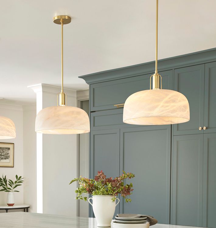 Dekum 11&quot; Pendant, Alabaster Shade