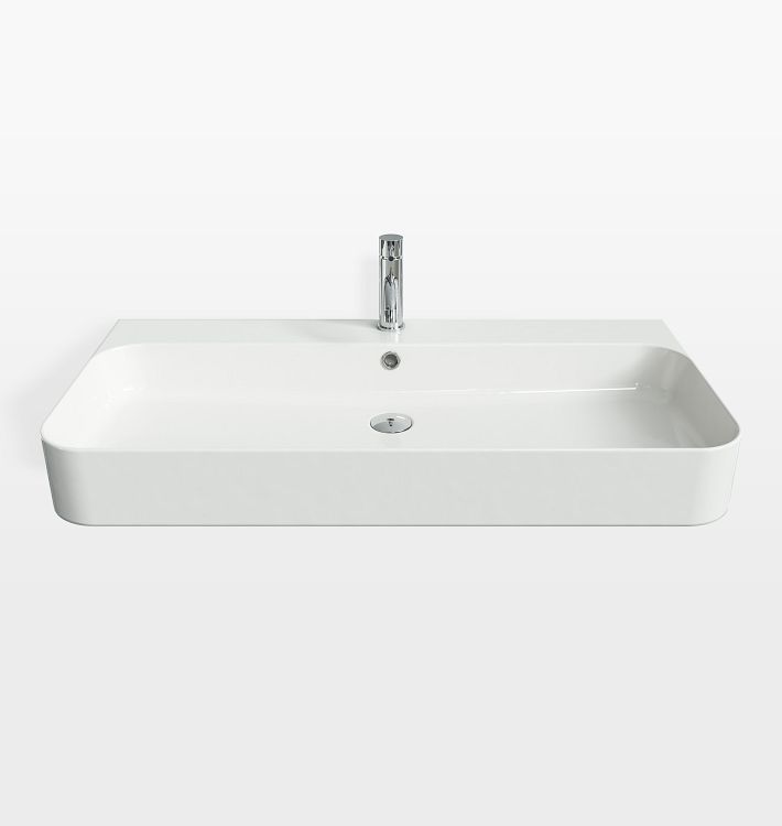 Augustine Wall Mount Sink - 40" - Monohole - White