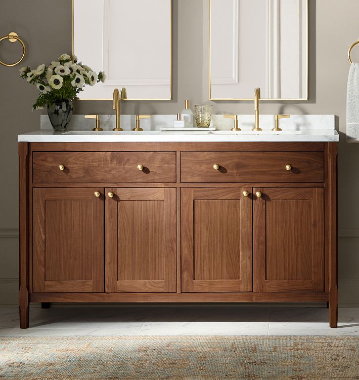 Ladd 60&quot; Walnut Double Vanity