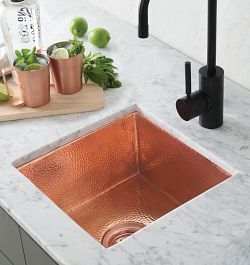 Novatto TCB-001AN MANAGUA Round Hand Hammered Copper Bar And Prep Sink