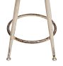 Vintage Industrial Tubular Steel Stool with Red Seat