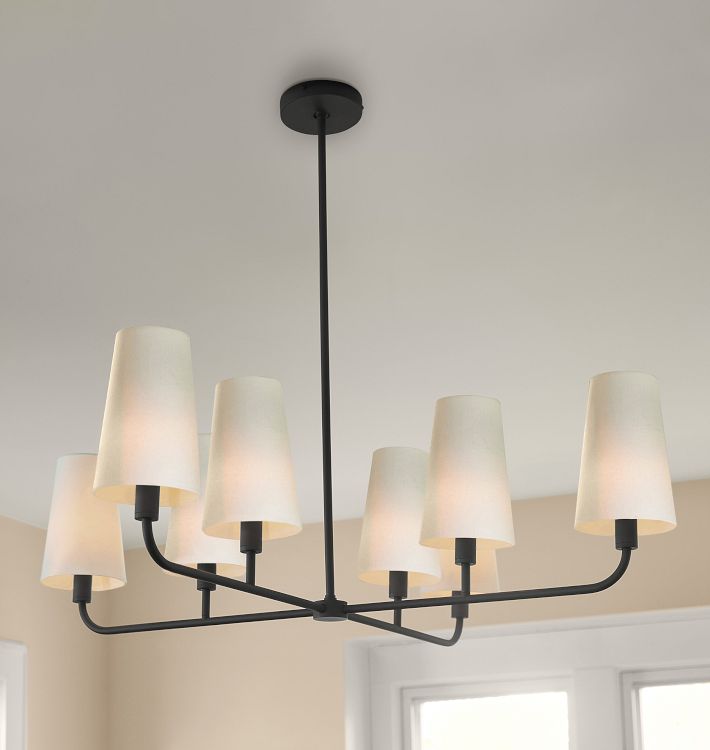Ansel 42&quot; Chandelier, Fabric Shades