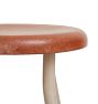 Vintage Industrial Tubular Steel Stool with Red Seat