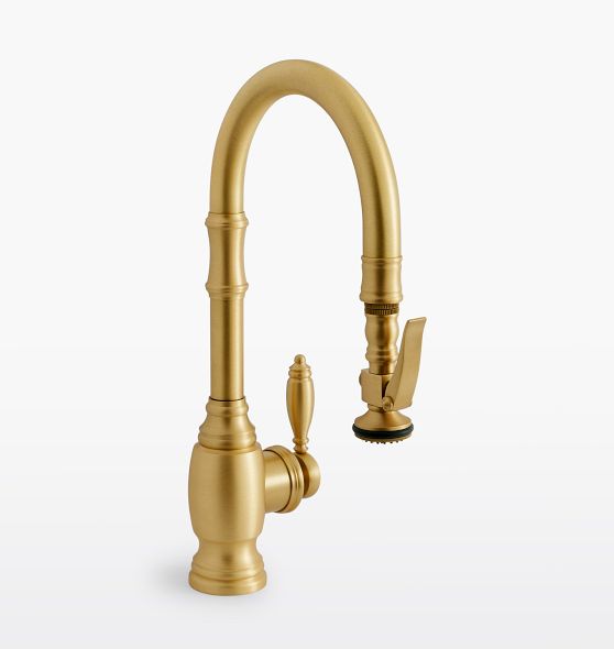 2-Function Pull Down Kitchen Faucet Sprayer Replacement - Brushed Nickel Spray Head With Silicone Nozzles