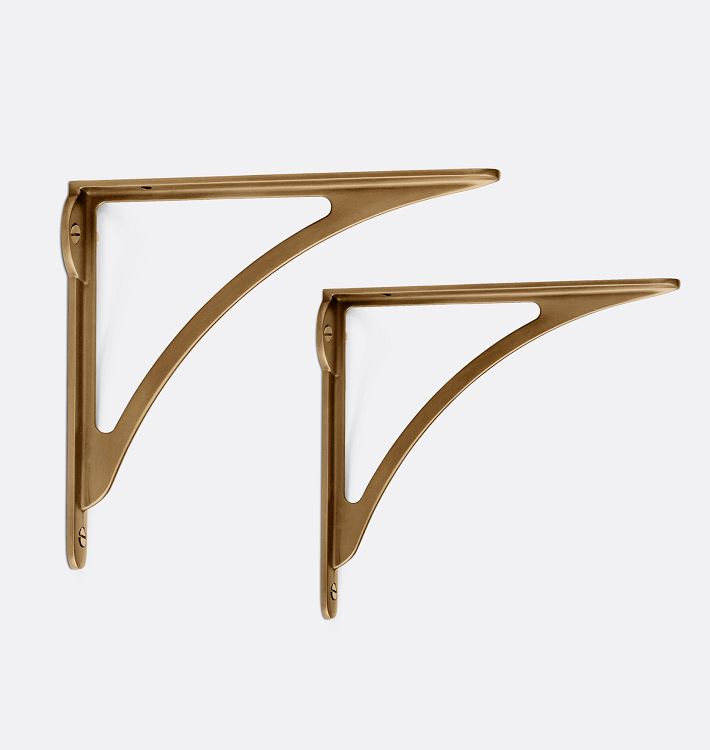 Arched Shelf Brackets, Small - Set of 2 - Heritage Brass