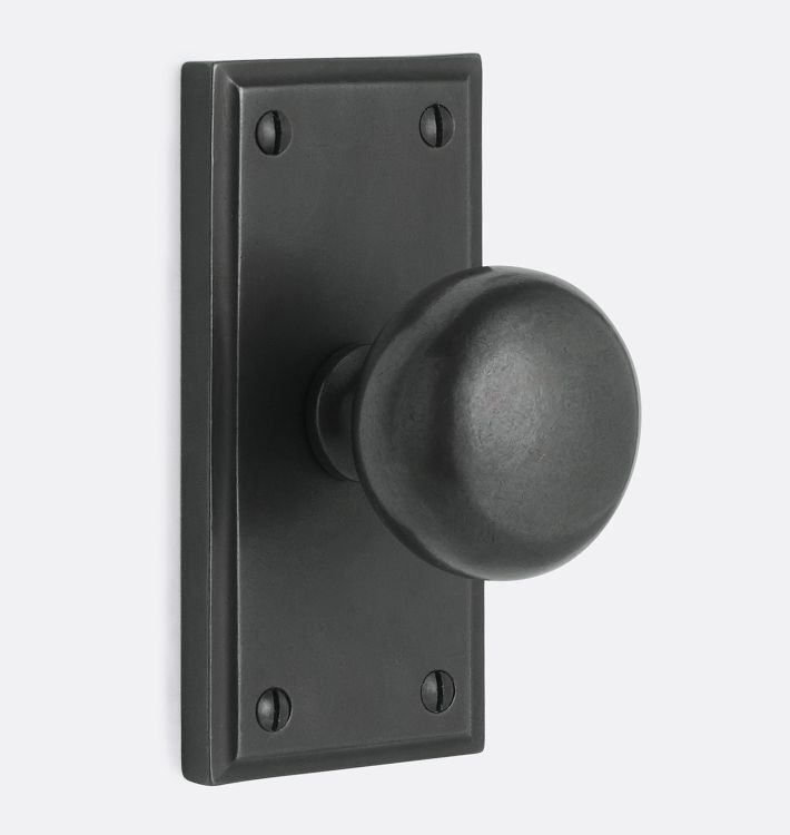 Raegan Knob Interior Bronze Door Set - Passage - Charcoal Bronze