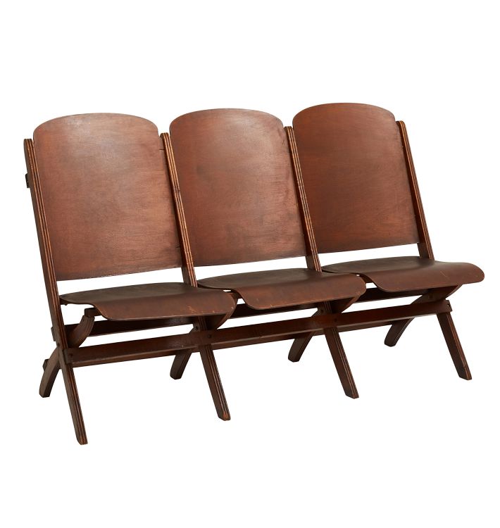 Vintage Folding 3-Seat Bench