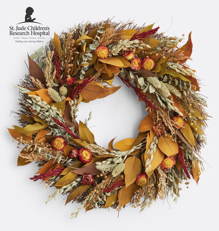 Strawflower Fields Dried Wreath