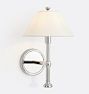 Howell Sconce, Fabric Shades, 14" - Polished Nickel - Fabric Shade