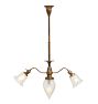 Antique Victorian 3-Light Pendant with Central Teardrop Shade