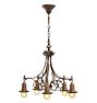 Vintage 5-Light Classical Revival Bare Bulb Chandelier