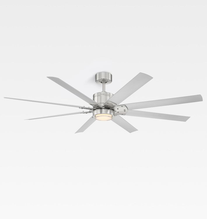 Renegade LED Ceiling Fan, Brushed Nickel & Titanium Blades