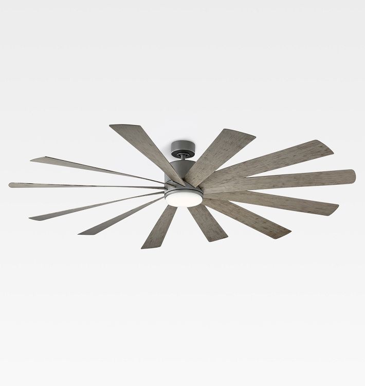 Windflower LED Ceiling Fan, Graphite & Weathered Grey Blades
