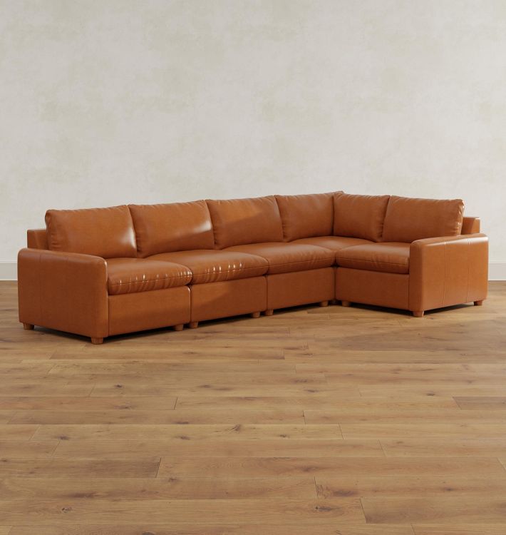 Roswell Leather 5-Piece Sectional Sofa