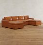 Roswell Leather 6-Piece Double Ottoman Sectional Sofa