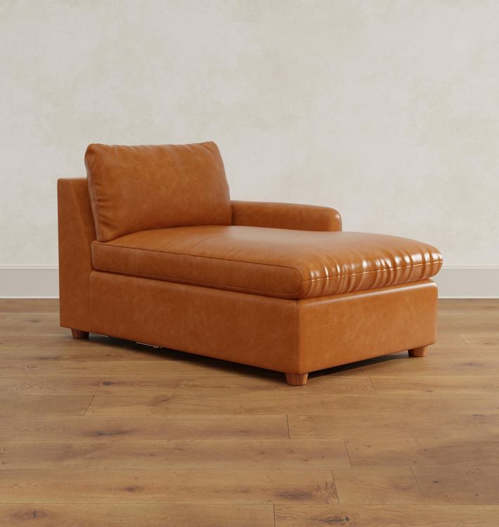 Roswell Leather Chaise Sectional Component