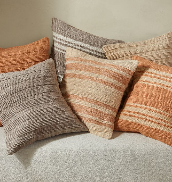 Textured Woven Stripe Pillow Cover