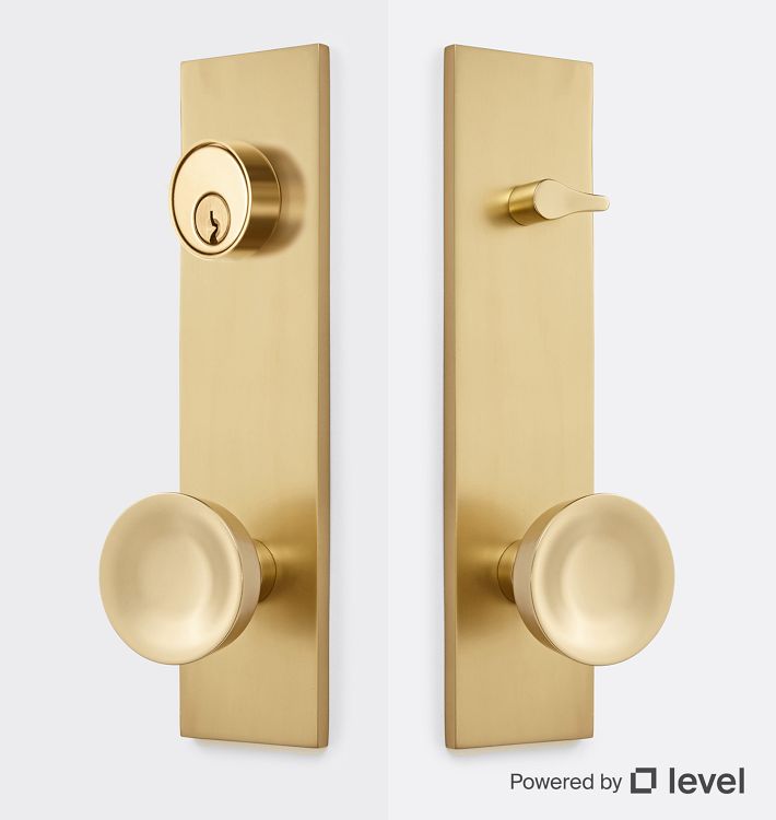 Richmond Brass Knob Exterior Door Set With Level Bolt Smart Lock - CP - CP
