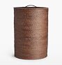 OPEN BOX: Rinna Rattan Hamper, 18" x 27" - Dark Brown