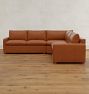 Roswell Leather 3-Piece Double Sofa With Wedge Corner