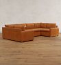Roswell Leather 6-Piece U-Shape Sectional Sofa
