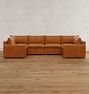 Roswell Leather 6-Piece U-Shape Sectional Sofa