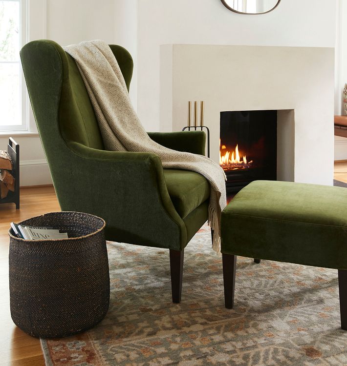 Recliner Green Armchair With Ottoman Ottoman Living Room Ideas